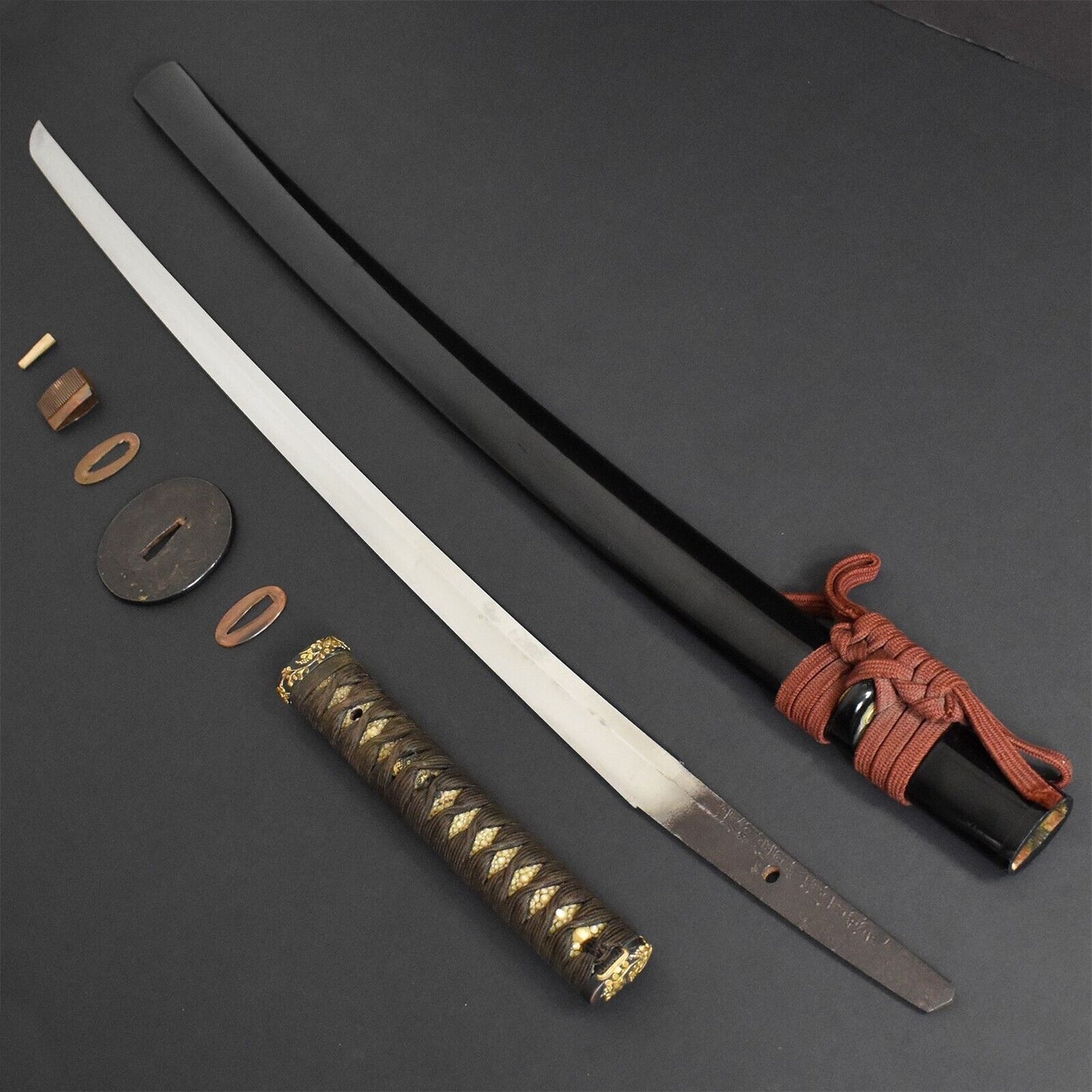 Antique Japanese Weapon Nihonto Katana Samurai Sword Signed from Edo Era.