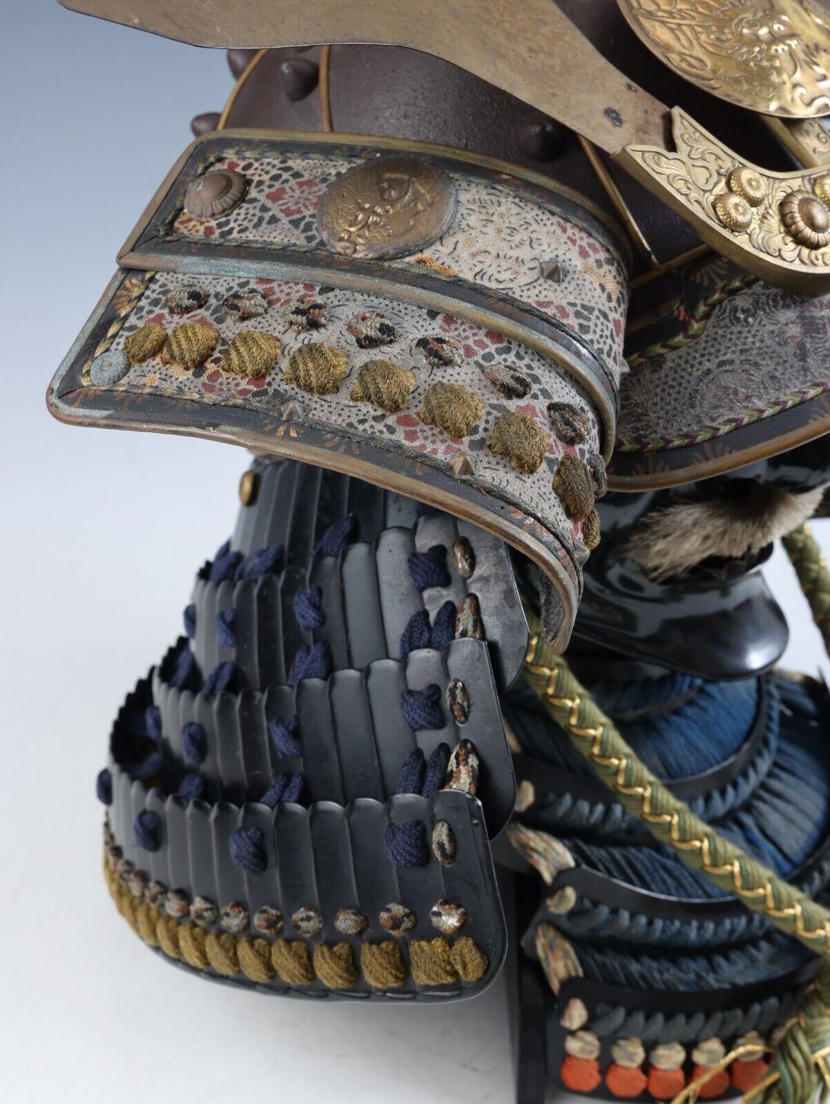 Japanese Antique Kabuto Helmet with Mask - Collectible Samurai Headgear Armor.