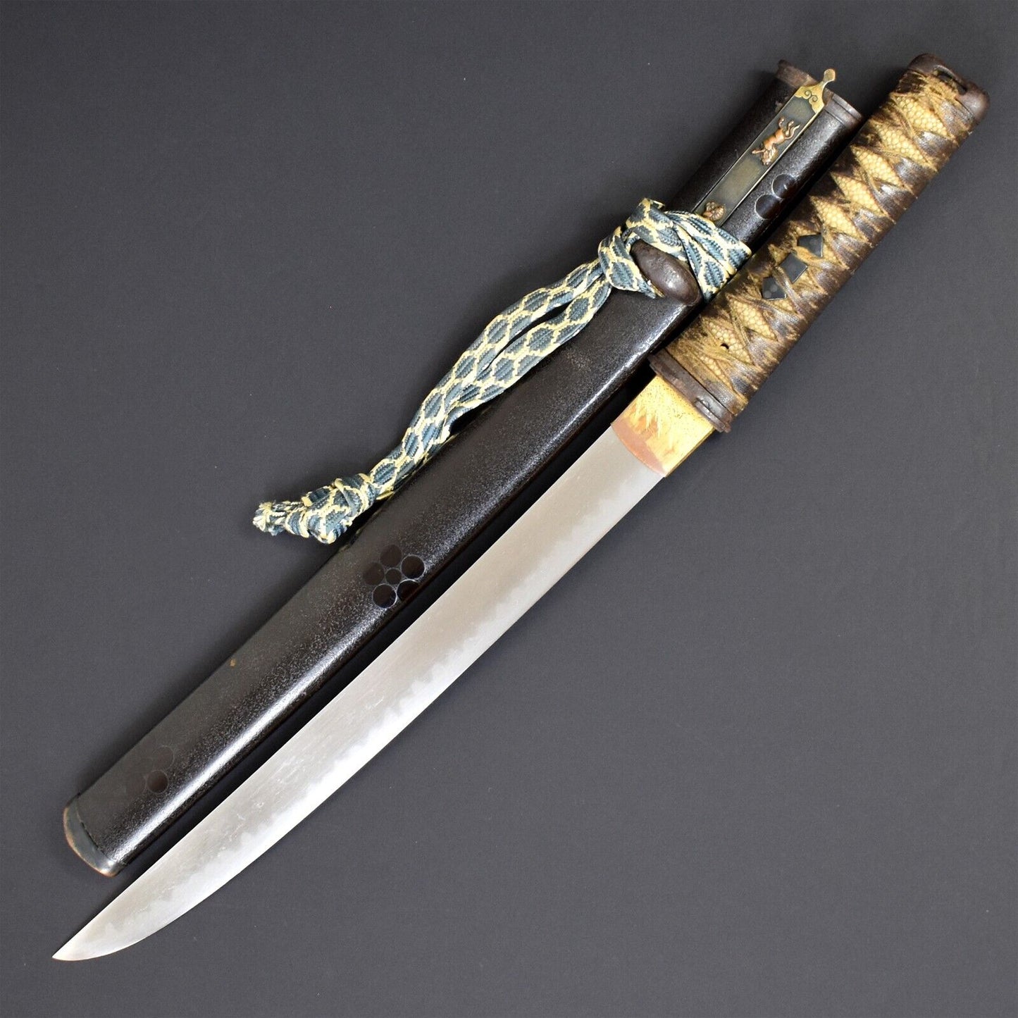 Japanese Katana Wakizashi Kanetomo NBTHK Authentic Antique Sword Edo Era Tamahagane Steel.