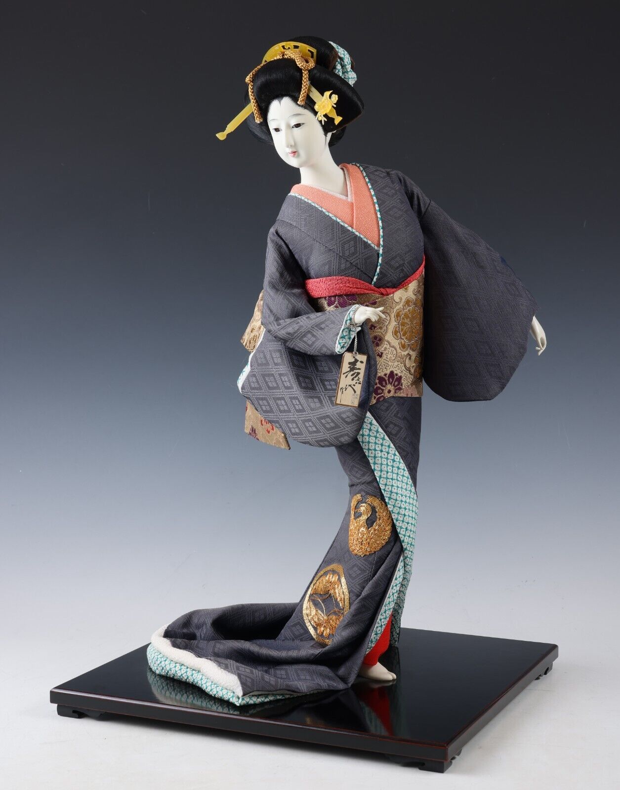 Vintage Japanese Traditional Art Collectible Geisha Doll in Kimono from Showa Era.