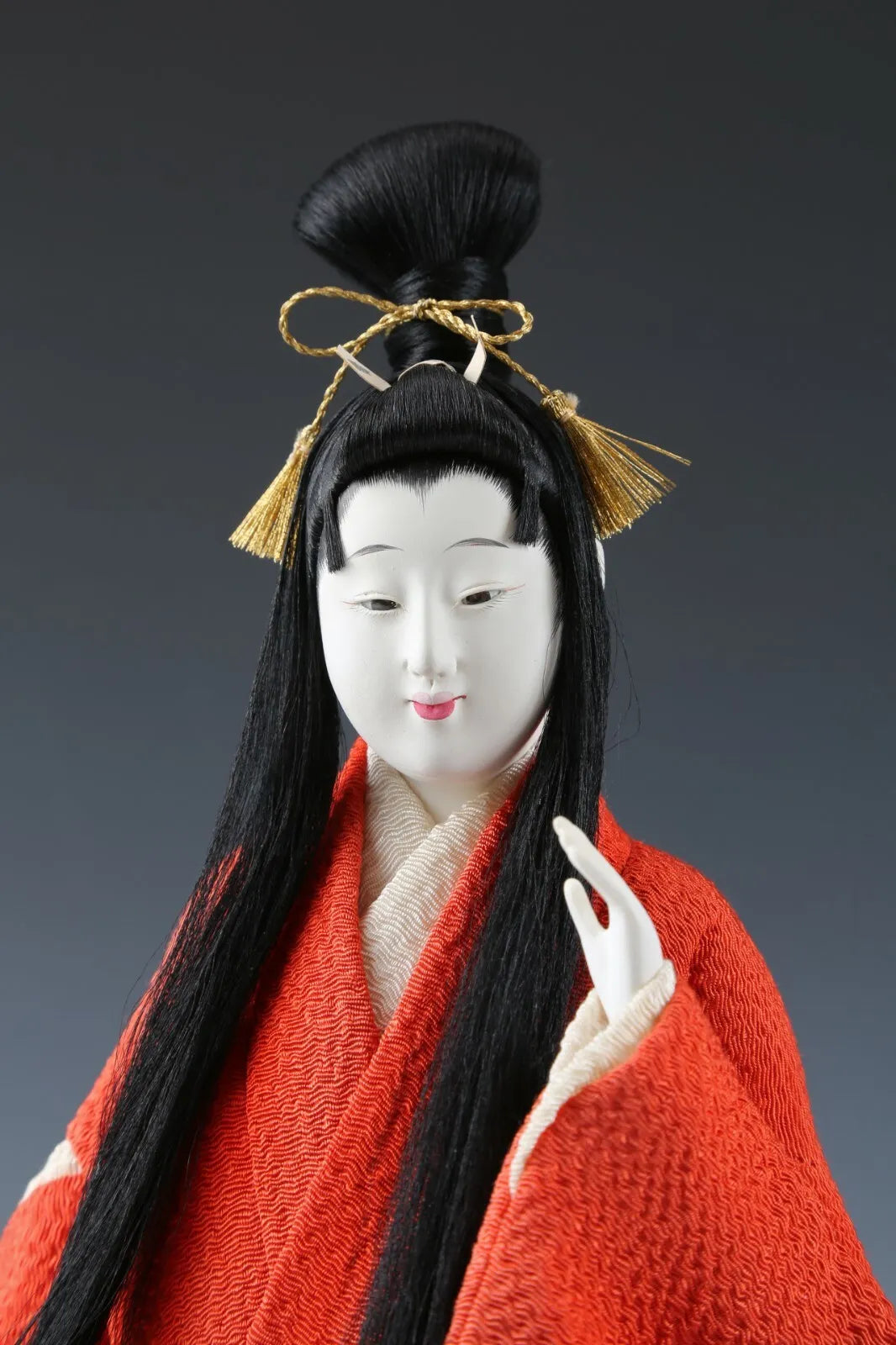 Collectible Japanese Vintage Geisha Doll in Classic Style and Traditional Kimono Clothing Ethnic Asian Decor.
