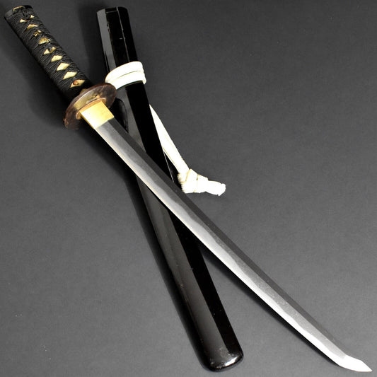 Antique Original Japanese Katana Sword Wakizashi Koshirae Authentic Samurai Blade Tamahagane Steel.