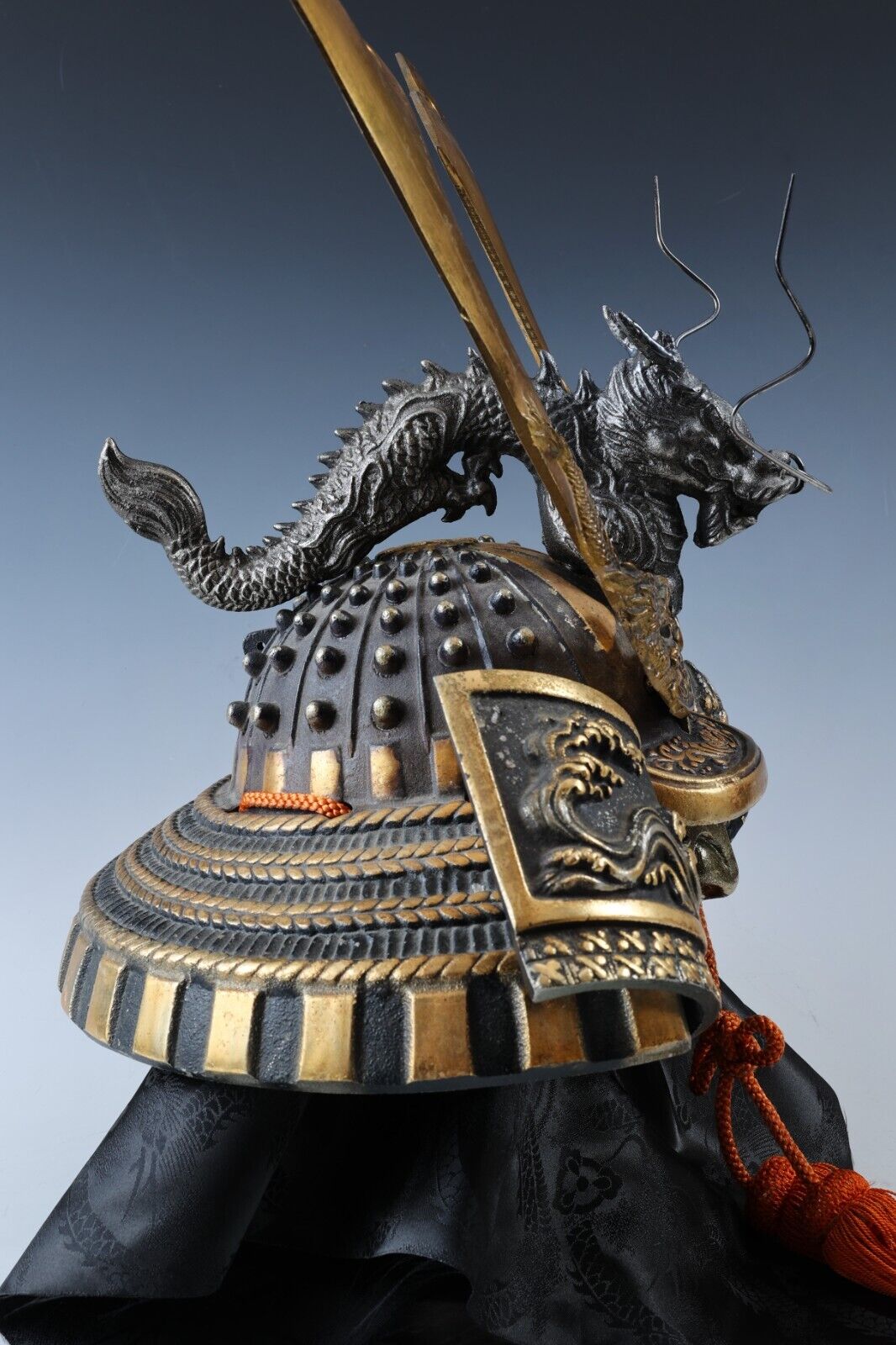 Vintage Samurai Kabuto Helmet - Dragon Japanese Helmet with a Mask